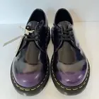 Dr Doc Martens Vegan 1461 Oxford Rub Off Shoes Black Rich Purple W7 M6 NEW