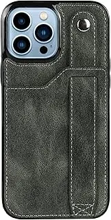 Phone Protection Compatible with iPhone 13 Pro Max Leather Wallet Phone Case Stand Wrist Strap Phone Case Adjustable Wrist Strap Phone Case Compatible with iPhone 13 Pro Max Phone Accessory(Green)