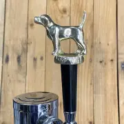 Beagle Dog Beer Tap Handle Vtg Light Gold Metal Trophy Puppy Snoopy Hound