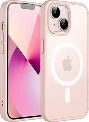 [JETech] Magnetic Case for iPhone 13 6.1-Inch Compatible with MagSafe, Translucent Matte Back Slim Shockproof Phone Cover (Chalk Pink)