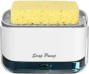 2-in-1 Kitchen Soap Pump Dispenser with Sponge Holder - Convenient Dish Soap and Dishwashing Liquid Dispenser for Countertops - Keep Your Sink Area Tidy and Organized(350ml)