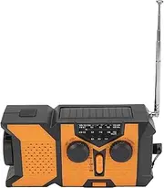 Emergency Crank Radio, AM FM WB Weather Radio with LED Flashlight, Powered by USB Charged, Hand Crank and Solar Power, Portable Radio for Camping, Travel, Emergency