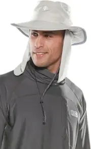 Coolibar UPF 50+ Unisex Convertible Boating Hat Sun Protective Size L/XL Tan