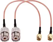 Yuelulala 2pcs SMA Male Plug to UHF Female SO239 Jack 8inch 20cm Coax Cables RF coaxial Adapter Connector(Y152-2)