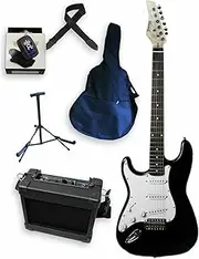 Beginner Left Handed Electric Guitar Package - Axiom Discovery Black