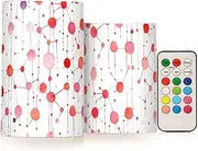 sanluoli Geometric Dots Lines Coral Led flameless Remote Control Candles Electronic Lights Lighting Led for Fireplace Battery Votive 2-Piecing Set