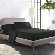 King Single Size Black Color 1000TC 100% Cotton Fittd Sheet Flat Sheet Pillowcase Set