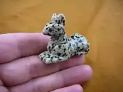(Y-DOG-LD-701) White Black spotted Anubis Egyptian God gemstone carving figurine