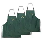 3pcs Bib Apron 72x65cm Unisex Cooking Aprons with 2 Pockets, Green