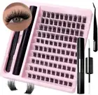 Lash Extension Kit, 100 Individual Lashes Clusters, D Curly DIY Extension wit...