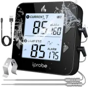 Dual Probe Digital Meat Thermometer - Waterproof, Rechargeable, Bright LCD, Magn