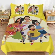 a1544 Bob\'s Burgers Duvet Cover Set, 3 Piece Bedding Set 86x70" Double Sided Printing Decorative Comforter Cover Set (1 Duvet Cover + 2 Pillow Shams)