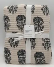 Pottery Barn Nisha Bhotah Fringed Table Runner ~ 18" x 108" ~ Ivory / Blue Multi