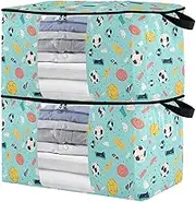 sanluoli 90L 2 Pack Under Bed Boot Storage with Reinforced Handles, clear window Closet Drawer Organizers