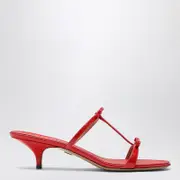 [Ferragamo] Flame red Mini Bow sandals 7 US Red