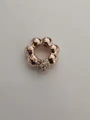 AUTHENTIC PANDORA ROSE POLISHED & PAVE BEAD SPACER CHARM #788310CZ