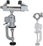 NUZAMAS 2in1 Table Vise Bench Vice Aluminum Alloy Swivel 360 Degree Rotating Clamp for Electric Drill Stent Grinder Tools Holder