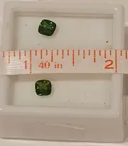 NEW, In Original Package, Approx. .42 CT 5x5mm Cushion Cut Chrome Diopside (2)