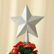 Silver Star Christmas Tree Topper Glitter Star Plastic, Crafts Bulk Wholesale