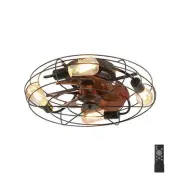 Spinning 20 in. Indoor Black Ceiling Fan with LED Light Bulbs and Remote Control