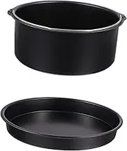 jojofuny 1set Pizza Cake Basket for Air Fryers Non-stick Carbon Steel Heat-resistant Easy Demoulding for Baking and Cooking