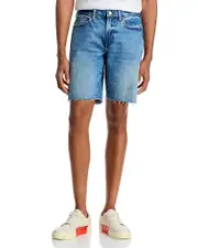 Frame L'Homme Cut Off 9 Jean Shorts in Raywood Clean Blue
