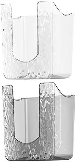 iplusmile 2Pcs Wall Mounted Wipes Dispenser Storage Box for Bathroom Kitchen Pet Tissue Holder Space Saving Design for Wipes Face Towels Napkins Grey