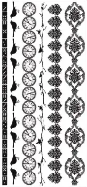 Kaisercraft, 13th Hour, Rub Ons, Clock Borders, Ravens, Dominoes, Embellishments