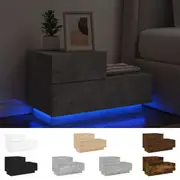 Bedside Cabinet with LED Lights Telephone End Side Table Nightstand vidaXL