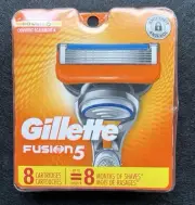 Gillette Fusion5 Razor Blade Refills - 8 Cartridges - Fits All Fusion5 Handles