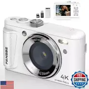 Fansbe Smart Digital Camera, 4K Vlogging Camera with 64MP, Point and Shoot Di
