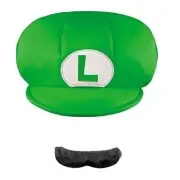 Disguise Super Mario Luigi Hat Mustache Childrens Halloween Costume Accessory