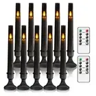 10 Pcs Flameless LED Taper Candles with Remote and Timer，Flickering Flame Tap...