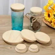 Sealing Caps Wooden Wood Lids Canning Storage Wide Mouth Cover Mason Jar Lid
