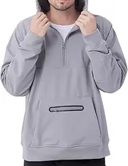[ENDIRAD] Waterproof Fleece Hoodies For Men Windbreaks Resistant Sweatshirt Softshell Rain Jacket Winter Coat Half Zip Pullover