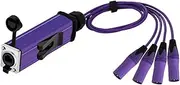 4 Channel 3-Pin Multi Network Snake Receiver to Single Ethercon Cable Box Extender-CAT5 Cable(D1003J-M-Purple,1m)