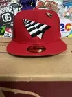 Paper Planes Roc Nation New Era 5950 Fitted Hat Jay Z Size 7 3/4 New Pin Red NY