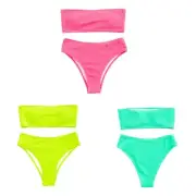 Solid-color Sexy Small Chest Gathered Bathing Suit Conservative Suit