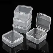 Loopunk 100 Pcs Mini Storage Box, Mini Clear Plastic Bead Storage Containers With Lids, Small Bead Boxes, Small Transparent Boxes Organizers for Jewelry, Hardware, Beads, Earplugs.