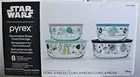Pyrex Disney STAR WARS 8 Piece Glass Food Storage Bowl Lid Set