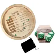 Wooden Dice Tray for Farkle Classic Dice Game,Dice Tray Fun Spots Dice Game