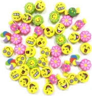 HAIKING Mini Pencil Erasers, 50 Pcs Smiling Face Mini Erasers for Schools, Of...