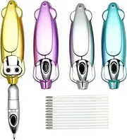 Lopenle 4PCS Novelty Transforming Pen Cool Transformer Robotic Ballpoint Pen Click Bounce Decopression Pens for Kids School Office Party Birth Day Stationery.