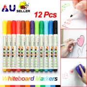 12 Colours Whiteboard Markers Pen Dry Erase White Board Bullet Tip Pen Fine Size