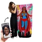 Personalised Beach Towel Superwoman 2 Character Towel Custom Holiday Towel