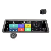 Dual Lens Dash Cam Touch Screen Car Rear View Mirror Parking Monitor GPS WIFI BT (for: Fiat)