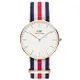 DW Daniel Wellington 經典藍白紅帆布錶帶-金框/36mm(0502DW)