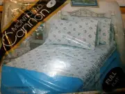 NEW Vintage Monticello Cannon Full Flat Top Sheet White with Blue Flowers (NSH13