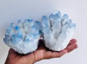 Natural Aquamarine Cluster Raw Blue Cluster Aquamarine Rough Quartz Crystal Gift