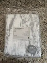 West Elm Curtain Panel Bark Texture Jacquard Grey Open Packaging